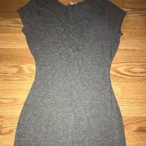 Ribbed criss cross mini dress